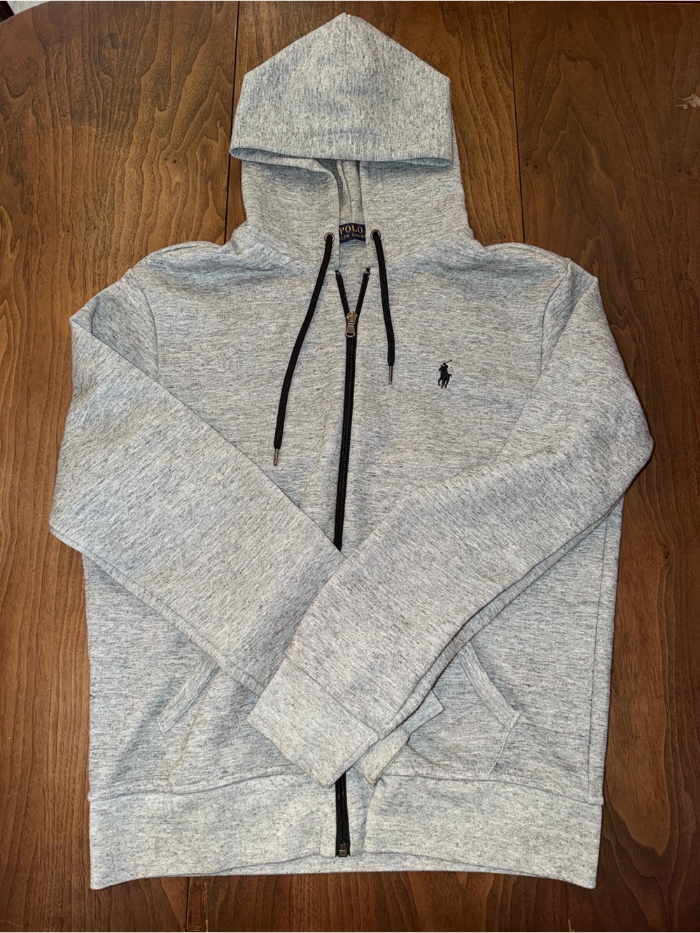 Polo by Ralph Lauren Heather Gray Full-Zip Hooded Sweater
